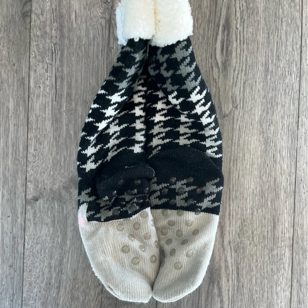 Fuzzy Babba Women’s Slipper Socks Animal Cat Dog Herringbone Faux Fur Non Slip